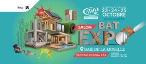 Affiche du Salon Bât Expo 2026 à la Baie de la Moselle, Nouméa, du 23 au 25 octobre, organisé par la CMA Nouvelle-Calédonie